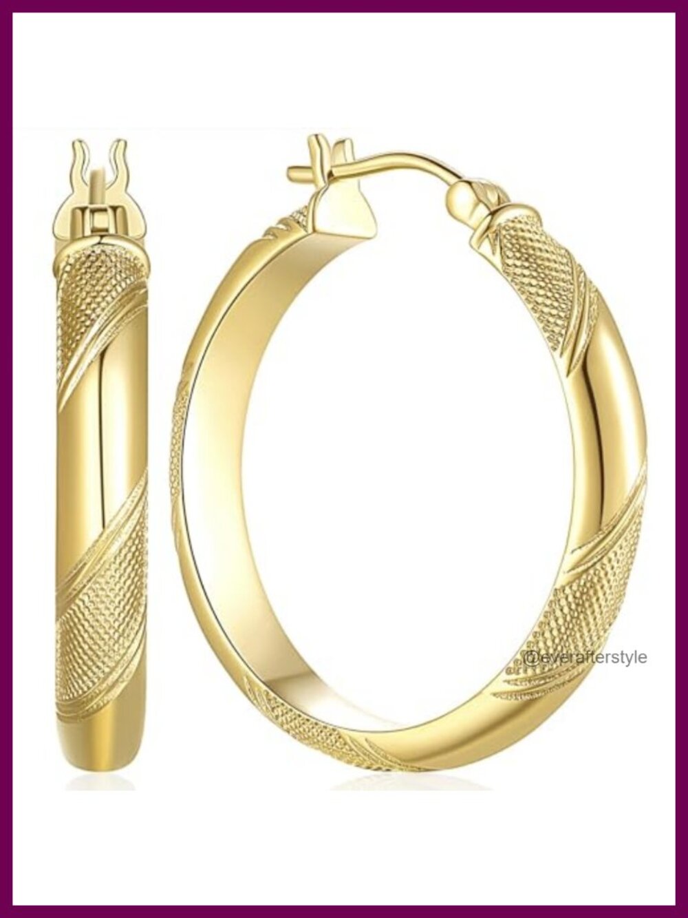 14K Gold Plated Hoop Earrings for Women Hypoallergenic Large